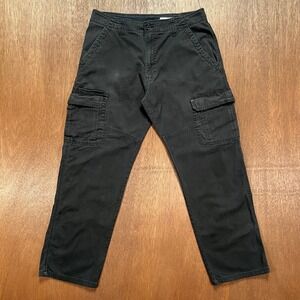 Wrangler Relaxed Fit Cargo Pants Black Stretch Utility Trousers 32x30